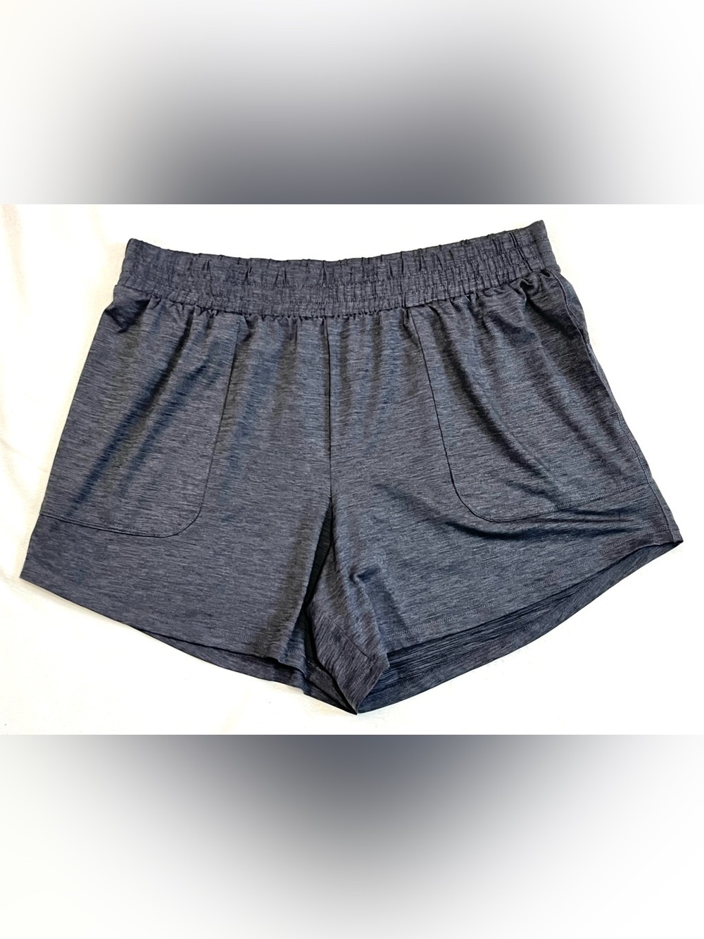 All in Motion Charcoal Gray Heather Athletic Shorts Pockets Women’s Size Large